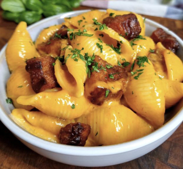 penne gorgonzola with sea king meat